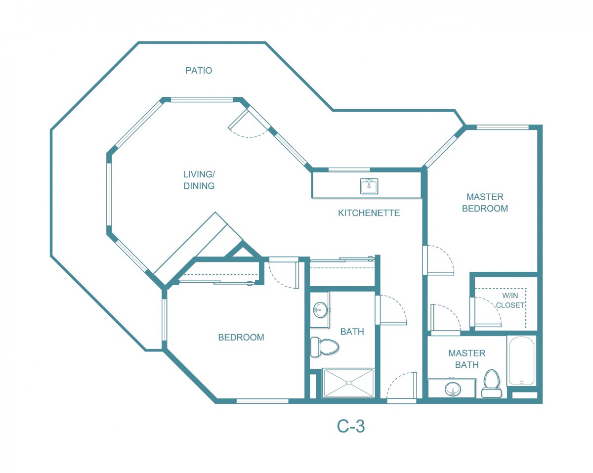 A detailed floor plan of a residential apartment showing various rooms and layout.
