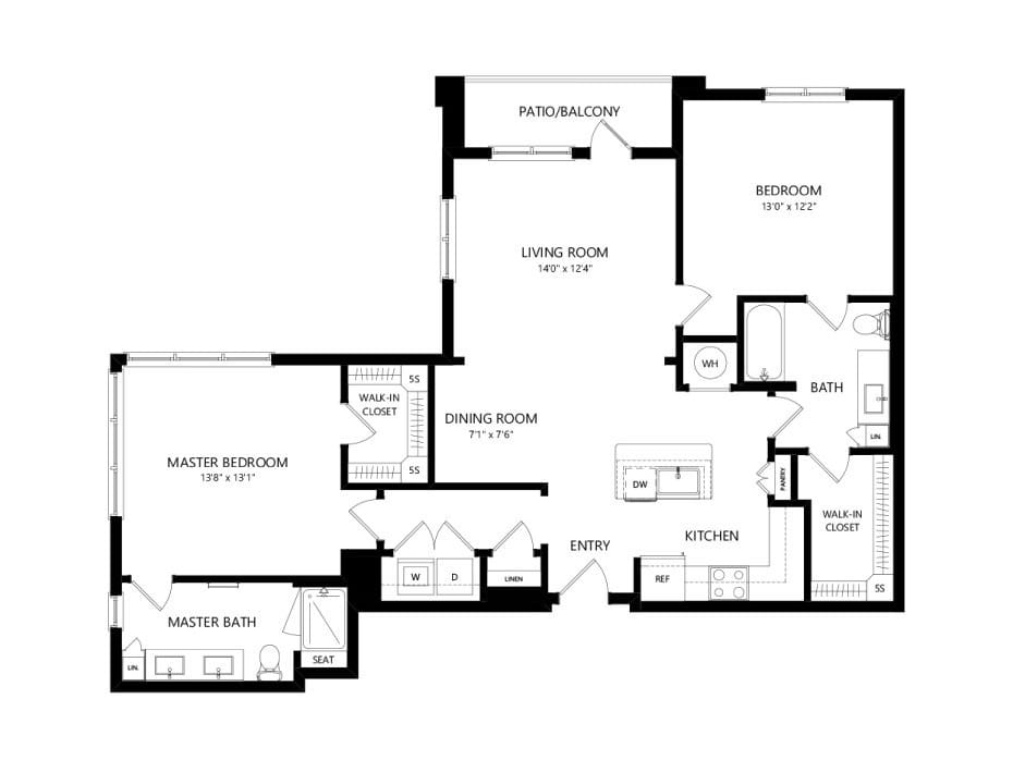A detailed floor plan showing the layout of a residential space with labeled rooms.