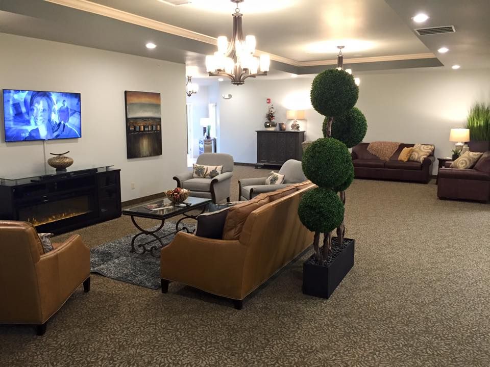 A modern living room with stylish furniture and decor.