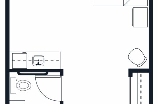Partial floor plan showing a bathroom layout with a sink and toilet.