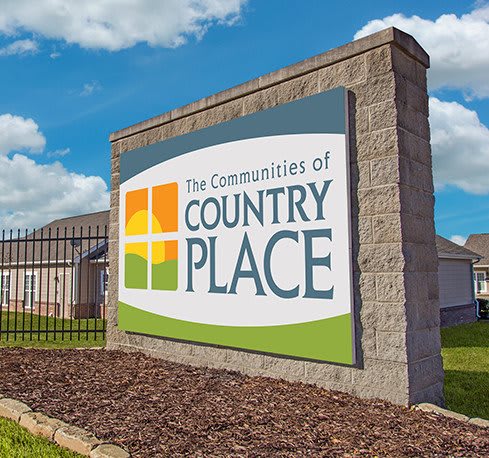 Entrance sign for The Communities of Country Place.