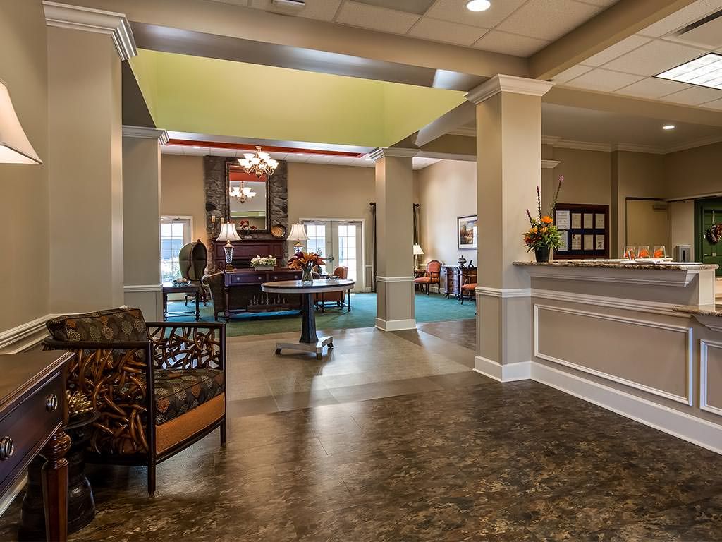 A welcoming reception area with comfortable seating and elegant decor.