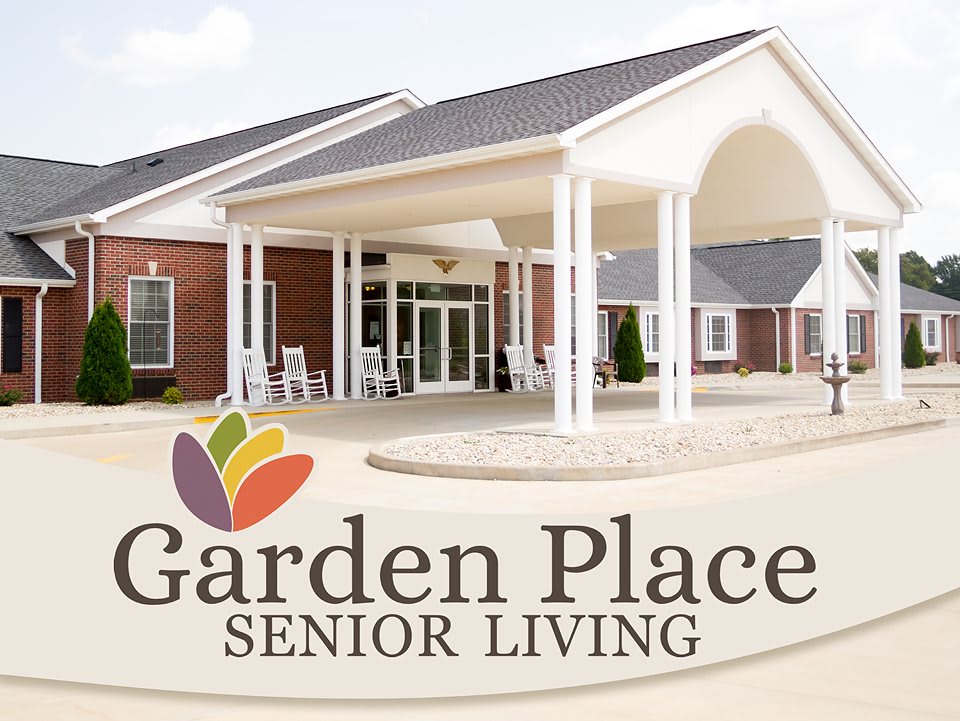 Entrance to Garden Place Senior Living facility.