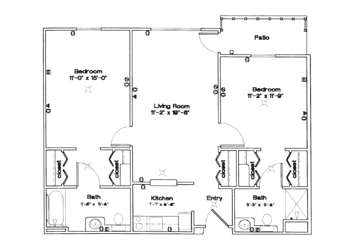 A floor plan layout of an apartment with details of rooms and dimensions.