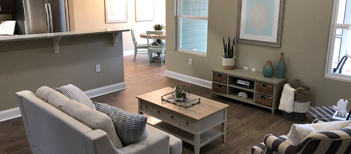 A beautifully arranged living room showcasing modern furniture and a cozy atmosphere.