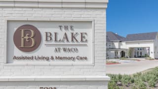 The Blake at Waco Assisted Living & Memory Care sign.