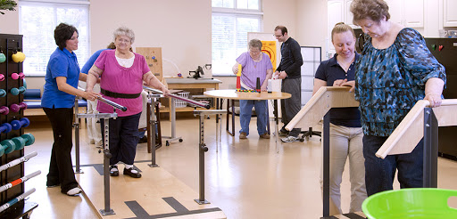 Elderly individuals participating in a physical therapy session to enhance mobility and strength.