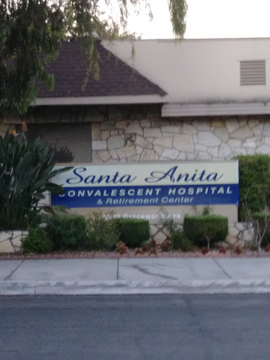 Sign for Santa Anita Convalescent Hospital, indicating a healthcare facility focused on recovery.