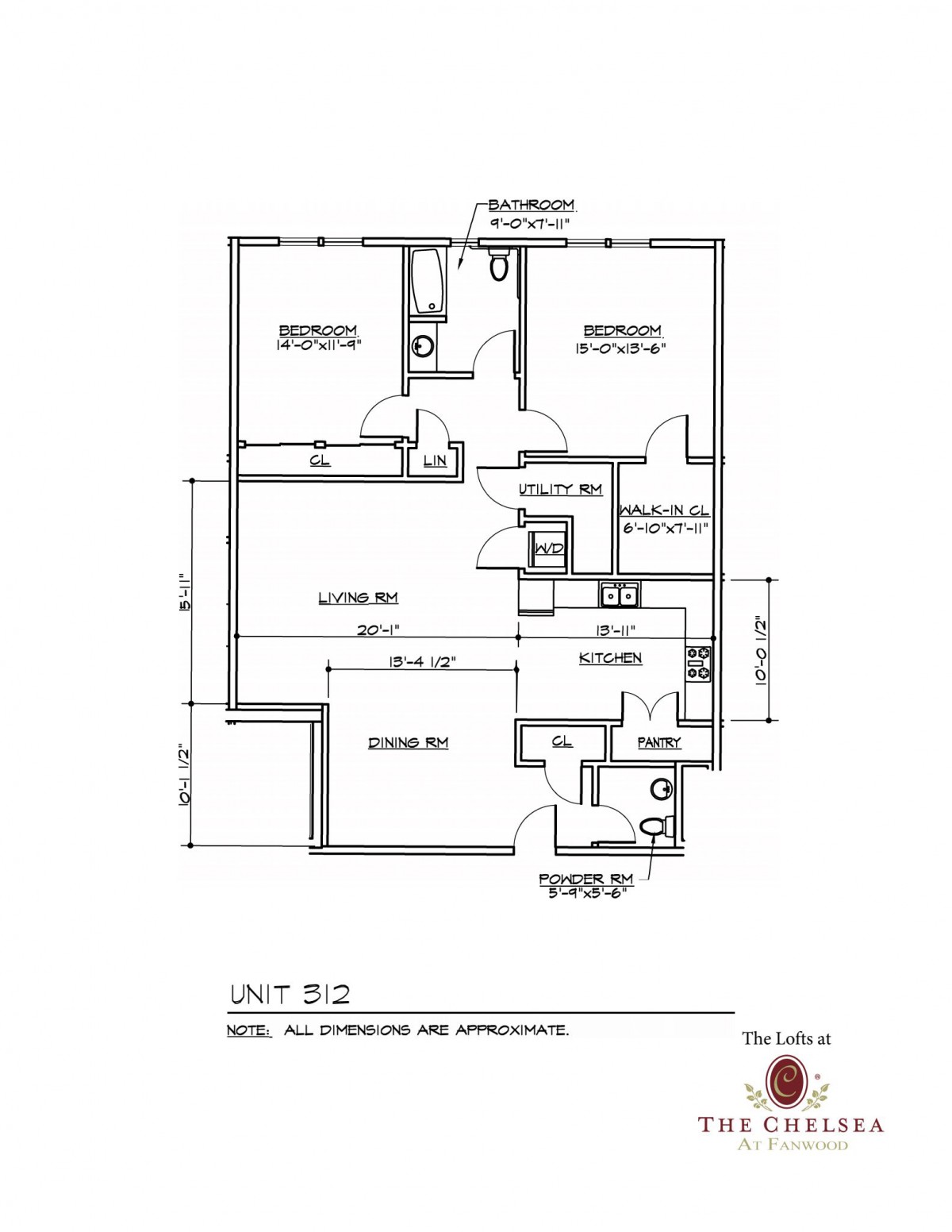 Floor plan of Unit 202, showing an apartment layout with various rooms and dimensions.