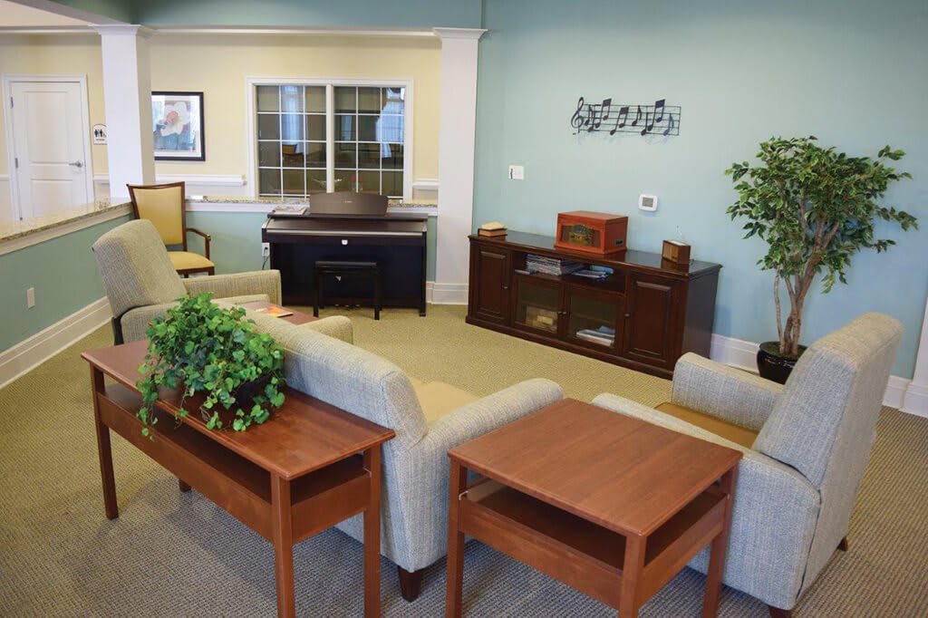 A cozy living room with comfortable seating and stylish decor.