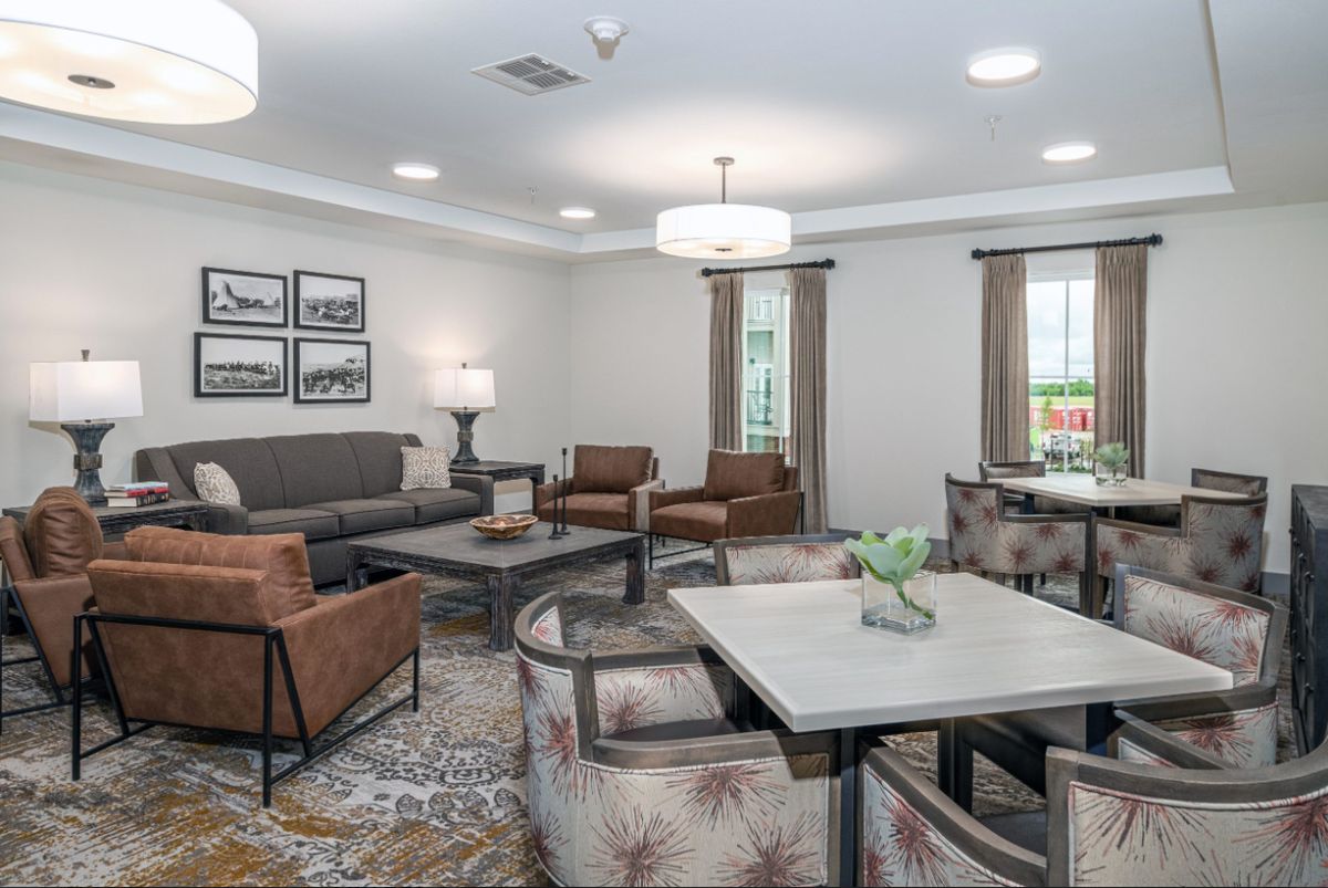 A contemporary living room with modern furniture and stylish decor.
