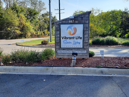 Welcome sign for Vibrant Life Community Living, showcasing a welcoming entrance.