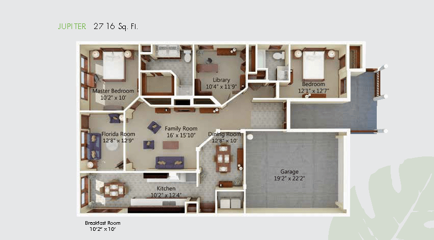 A detailed floor plan of a residential home layout.