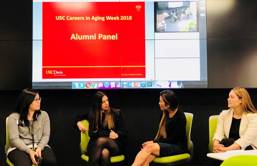 Alumni panel during the USC Careers in Aging Week 2018.