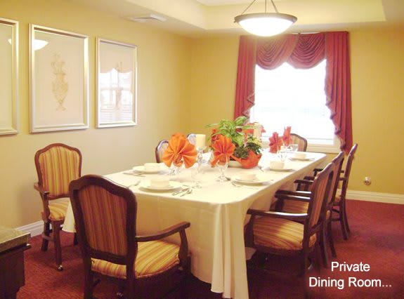 An elegantly set dining room table with decorative chairs and formal decor.