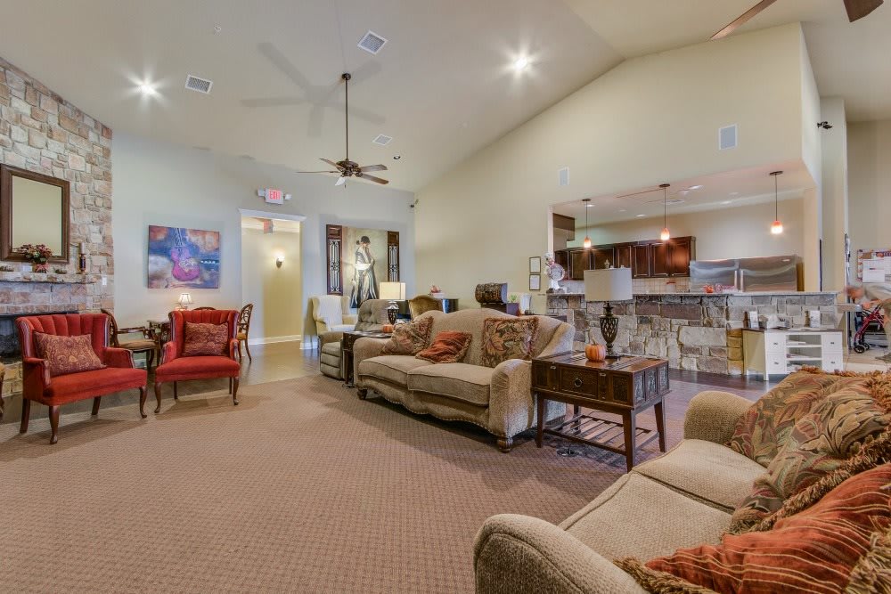 Spacious living room with comfortable seating and modern decor.