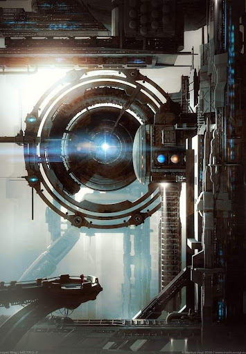 A futuristic technological piece resembling advanced machinery, possibly from a sci-fi universe.
