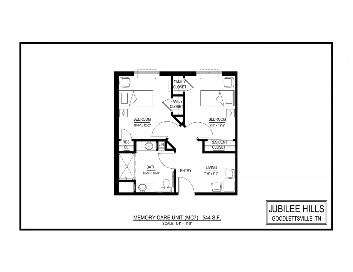 A detailed floor plan of an apartment unit with labeled rooms.