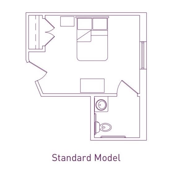 A standard model floor plan with basic room layout.