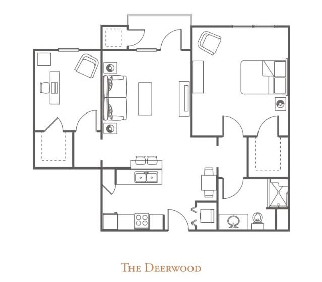 Floor plan of a residential apartment labeled 'The Driftwood'.
