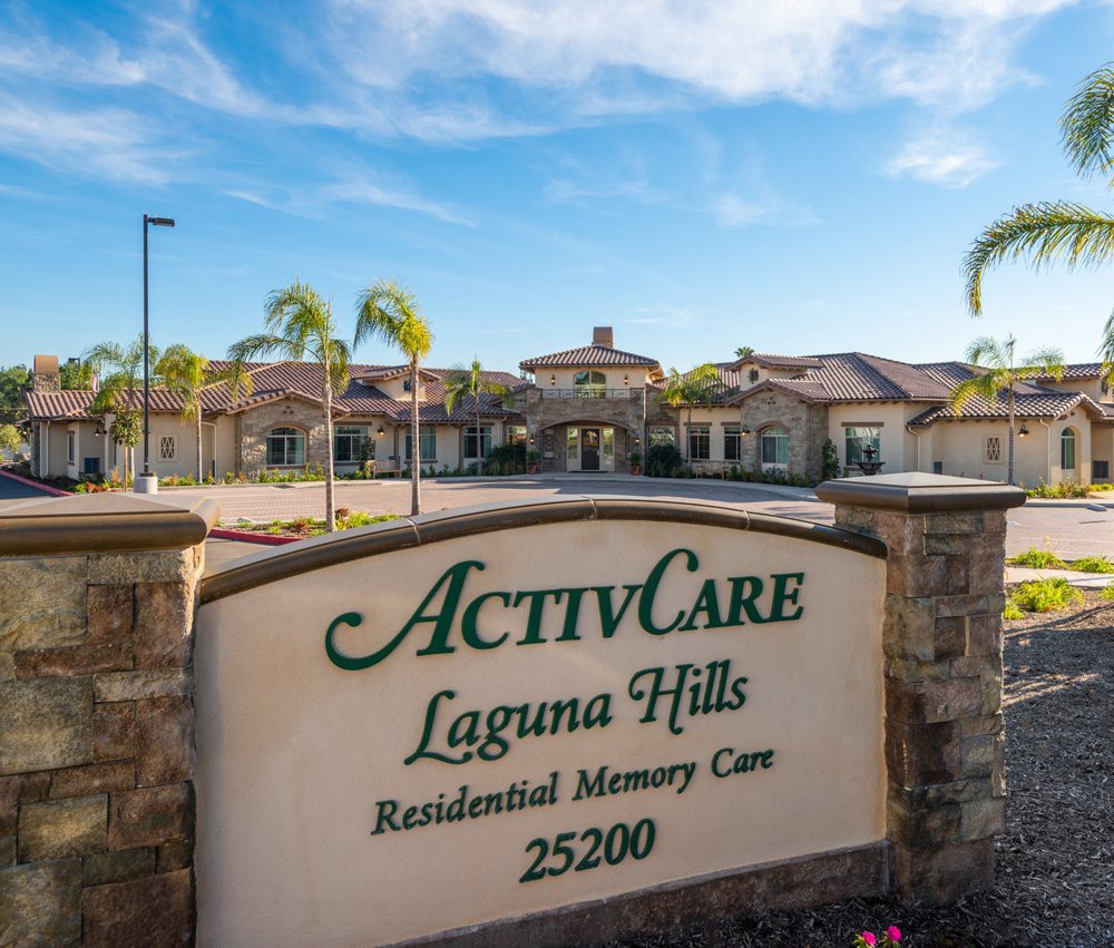 Sign for ActivCare Laguna Hills Residential Memory Care.