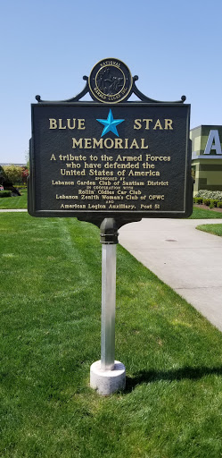A Blue Star Memorial dedicated to the Armed Forces who have defended the United States of America.