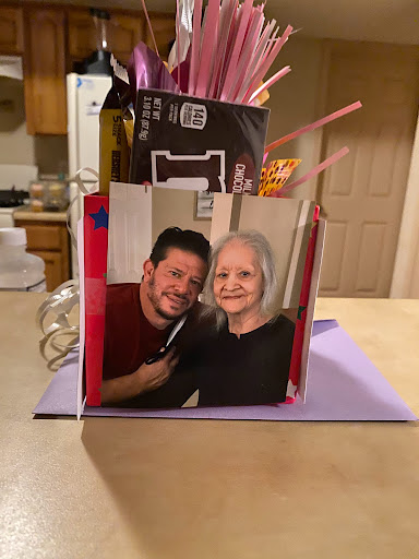 A heartfelt display capturing a special moment between loved ones.