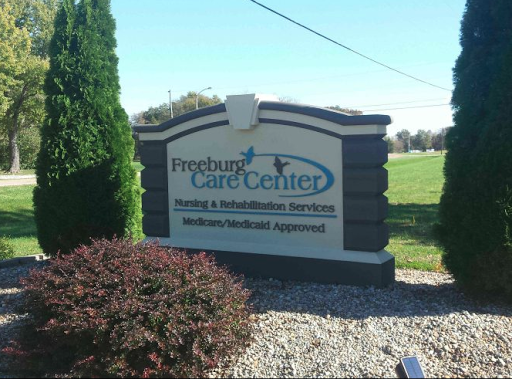 Sign of Freeburg Care Center, a facility offering physical and rehabilitation services.