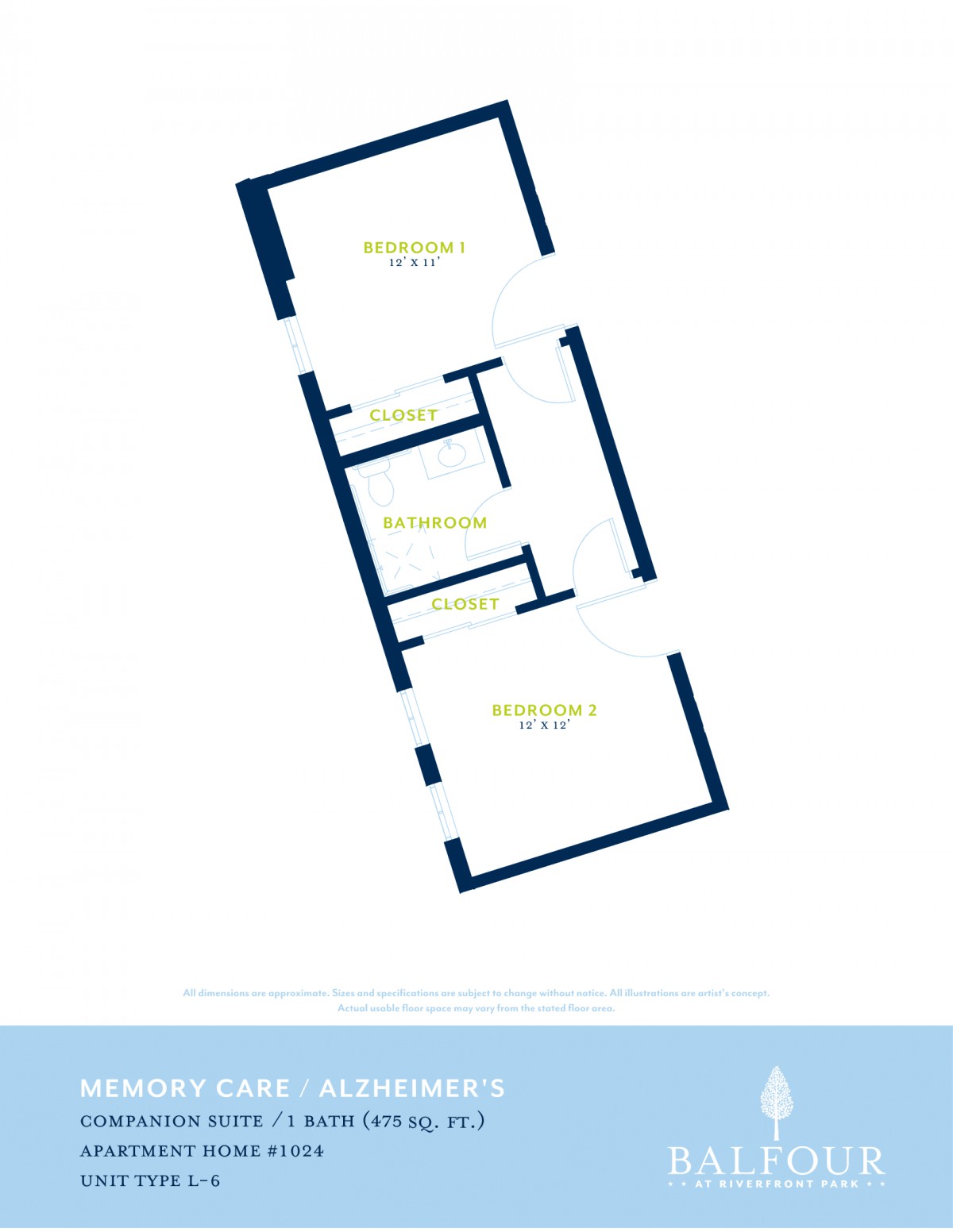 A simple floor plan layout for a property.