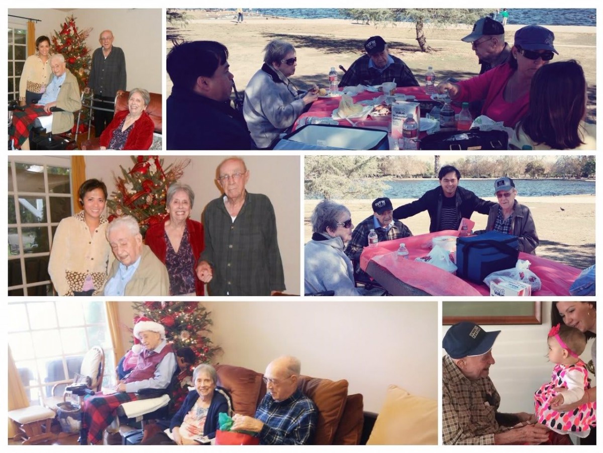 A collage of family gatherings featuring various activities both indoors and outdoors.