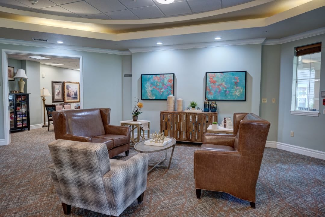 A cozy lobby with comfortable seating and stylish decor.