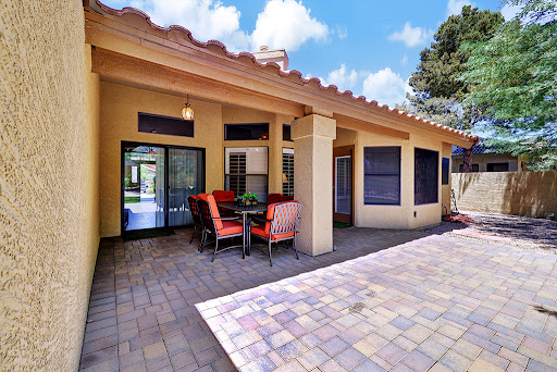 A cozy outdoor patio space perfect for relaxation and gatherings.