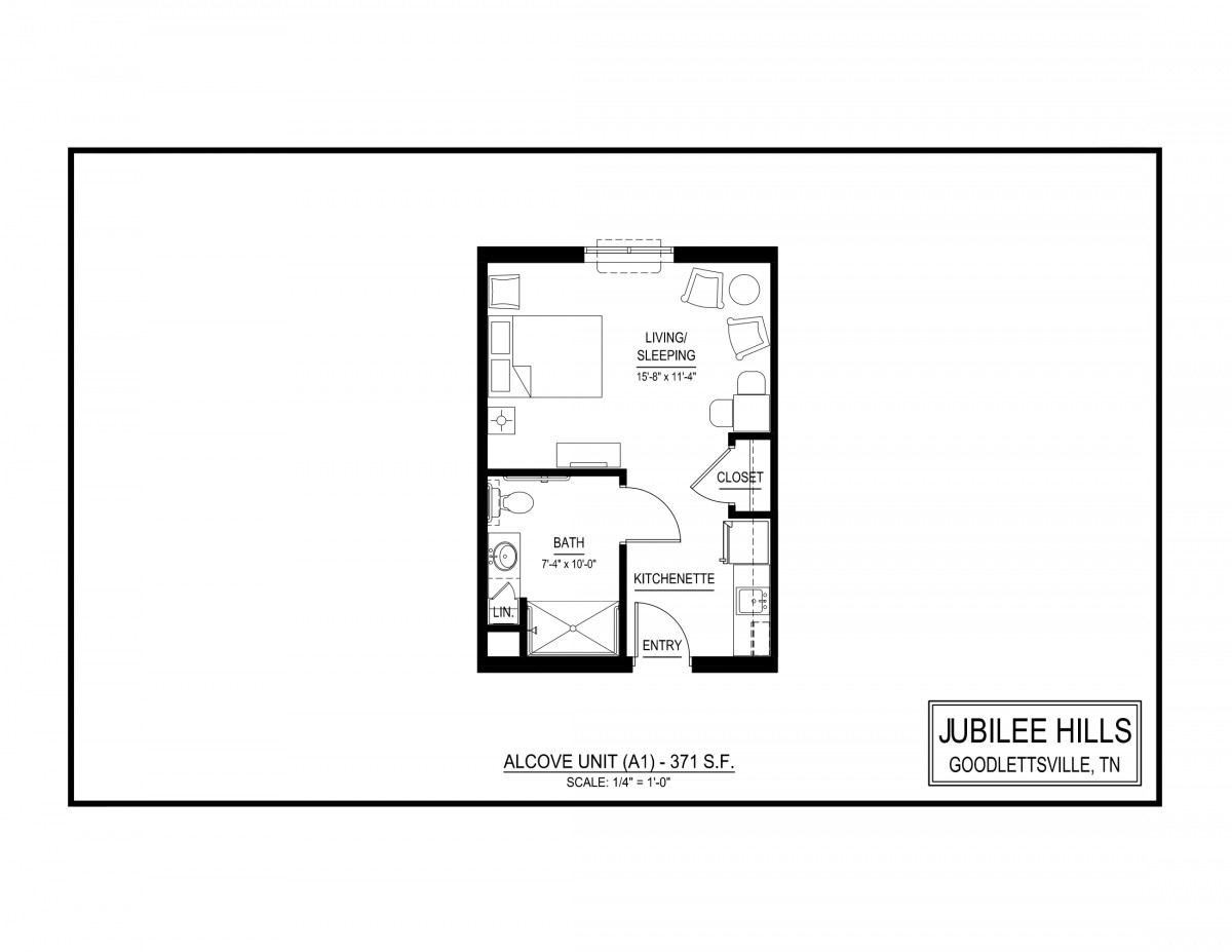 A detailed floor plan of a small residential unit.