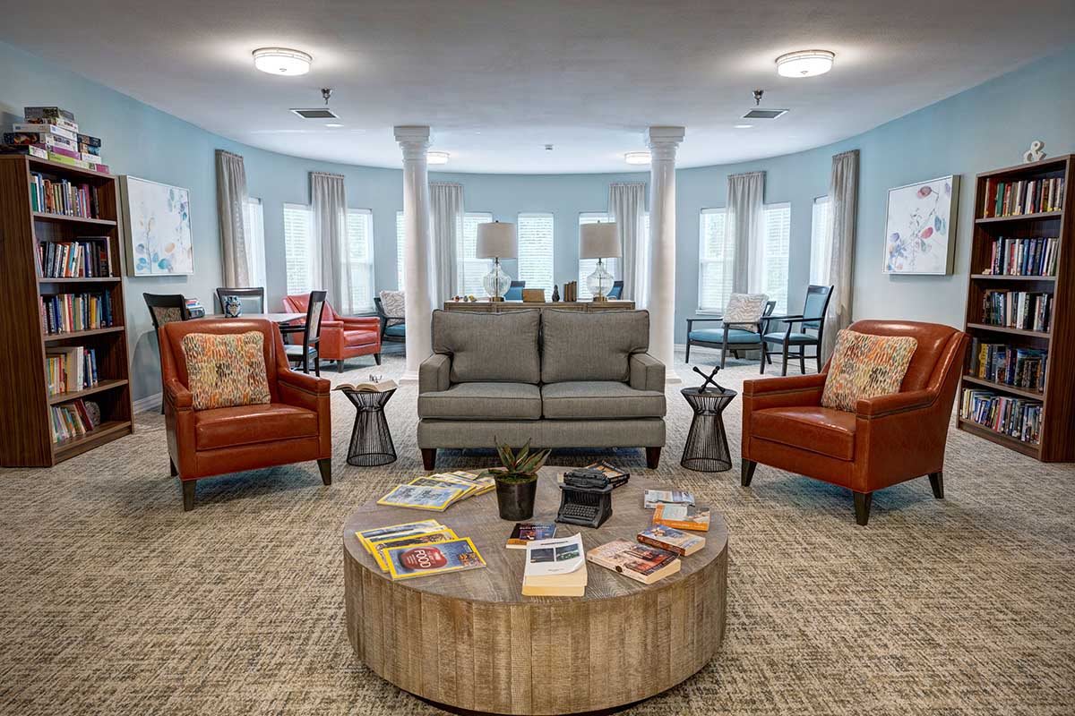 A well-furnished living room with elegant seating and decor.