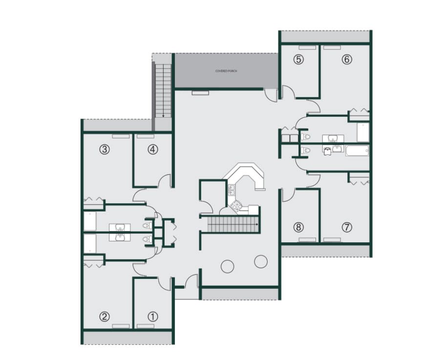 A detailed architectural floor plan showcasing room layouts.
