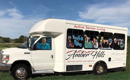 A community bus for active seniors, providing transportation and activities at Amber Hills.