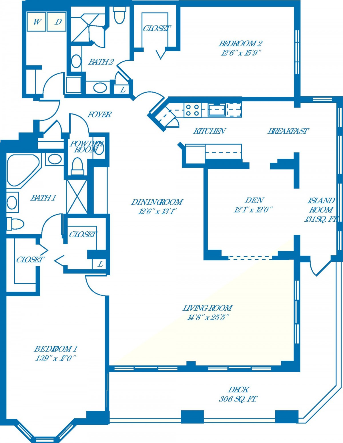 A detailed floor plan of a residential space, showcasing room dimensions and layout.