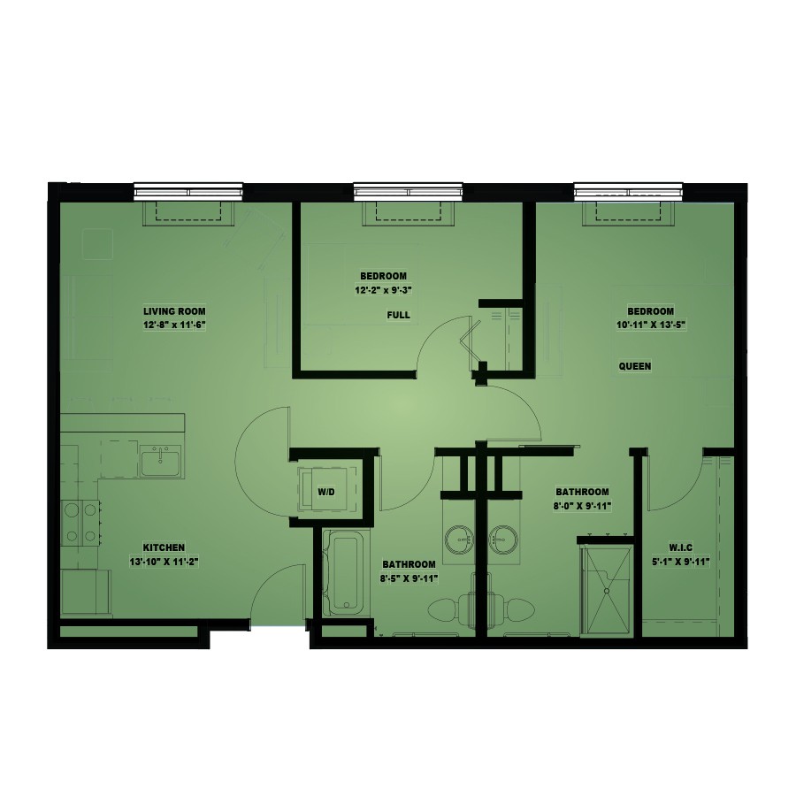 A detailed floor plan illustrating the layout of a residential space, highlighting various rooms and functional areas.