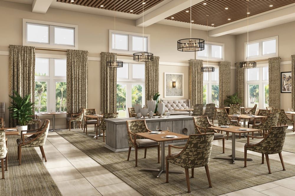 Elegant dining area with natural light and neutral decor.
