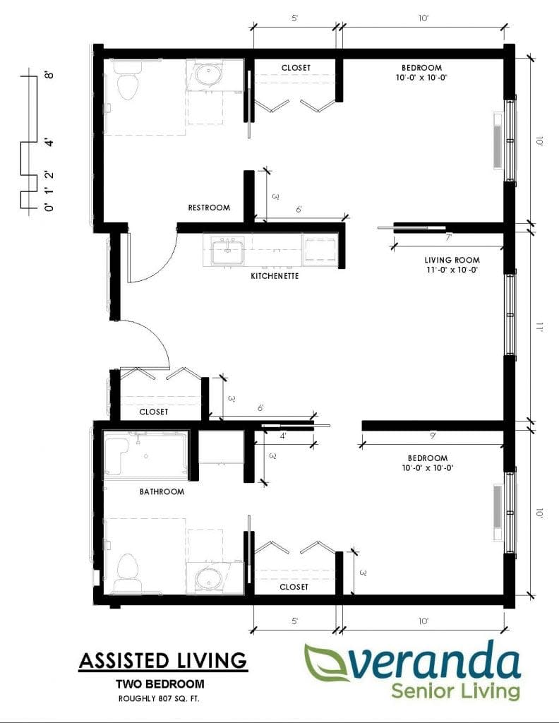 Architectural floor plan of an apartment layout.