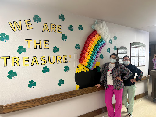 Celebrating joy and unity with vibrant wall decor and a touch of St. Patrick's Day spirit.
