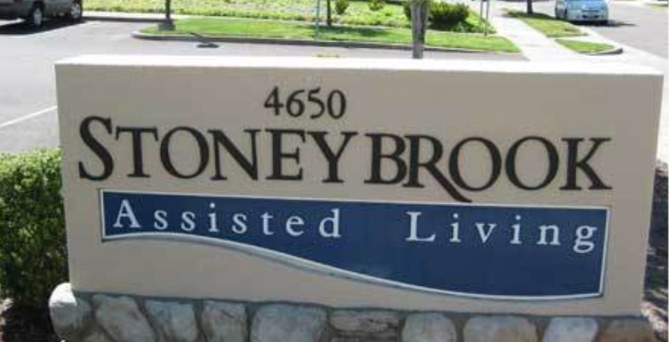Entrance sign for an assisted living facility displaying the address number 4650.