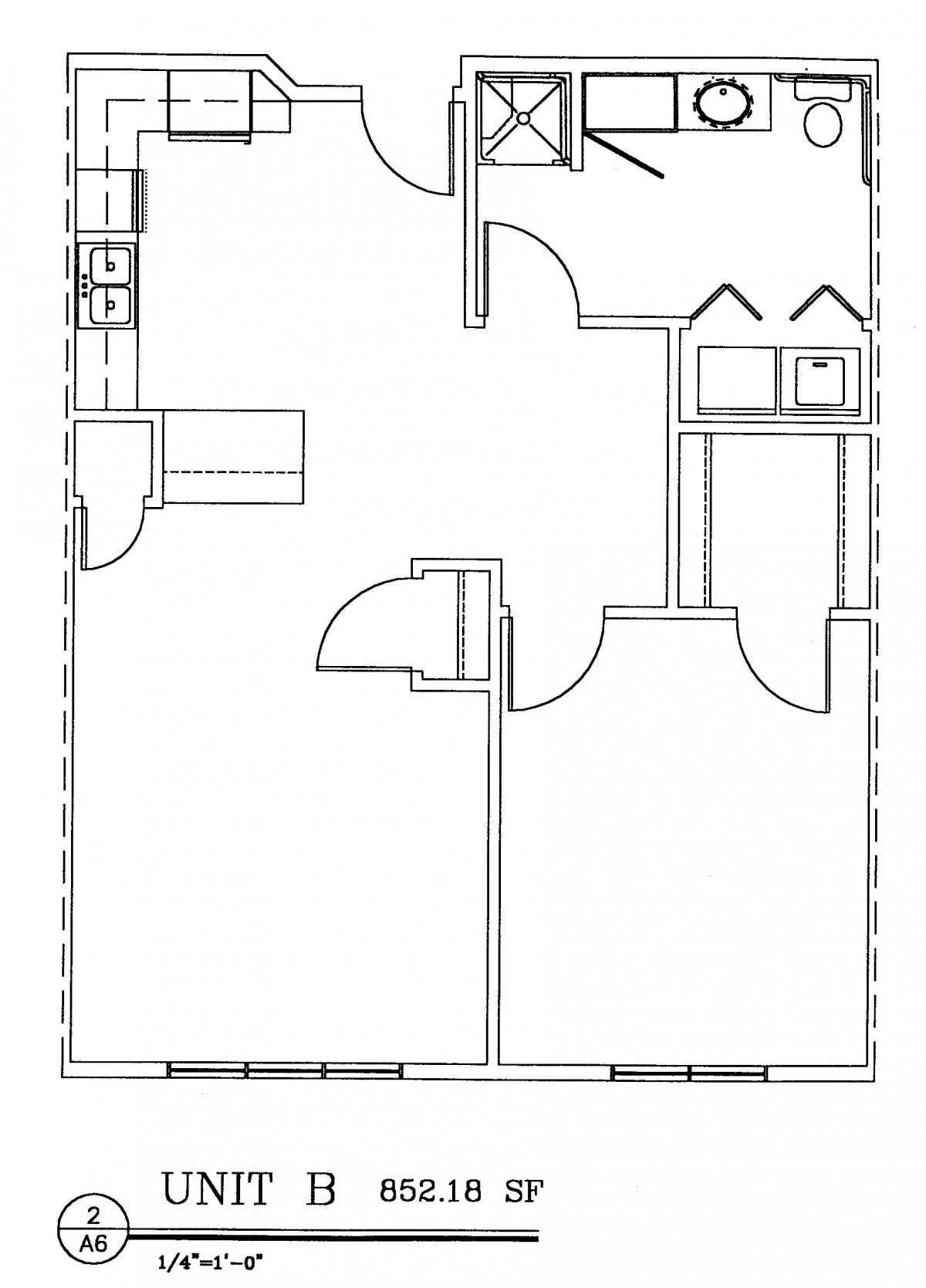 A simple architectural floor plan depicting the layout of a residential space.