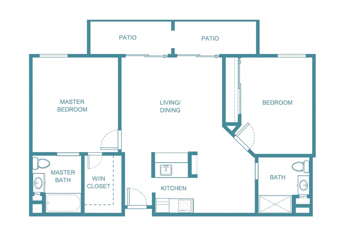 A floor plan outlining the layout of a home with labeled rooms.