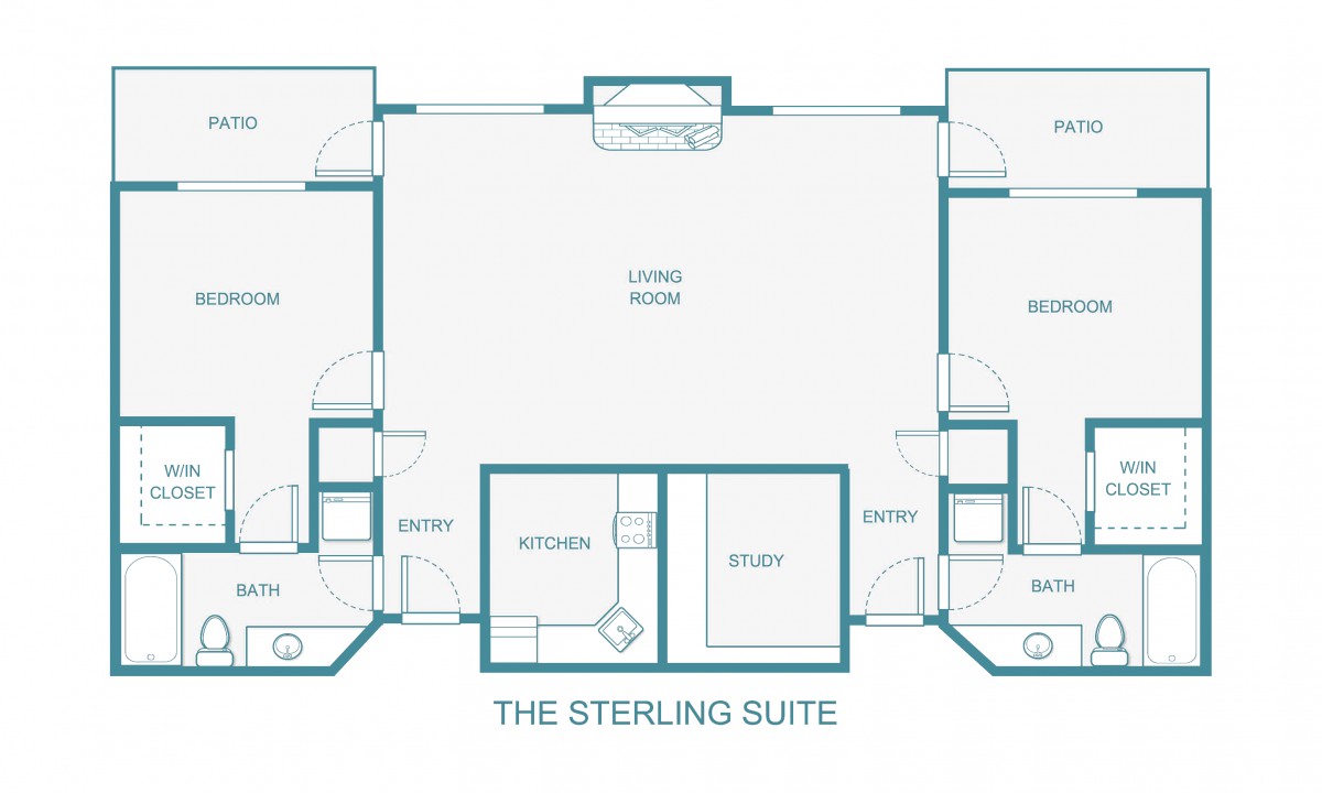 Floor plan of The Sterling Suite.