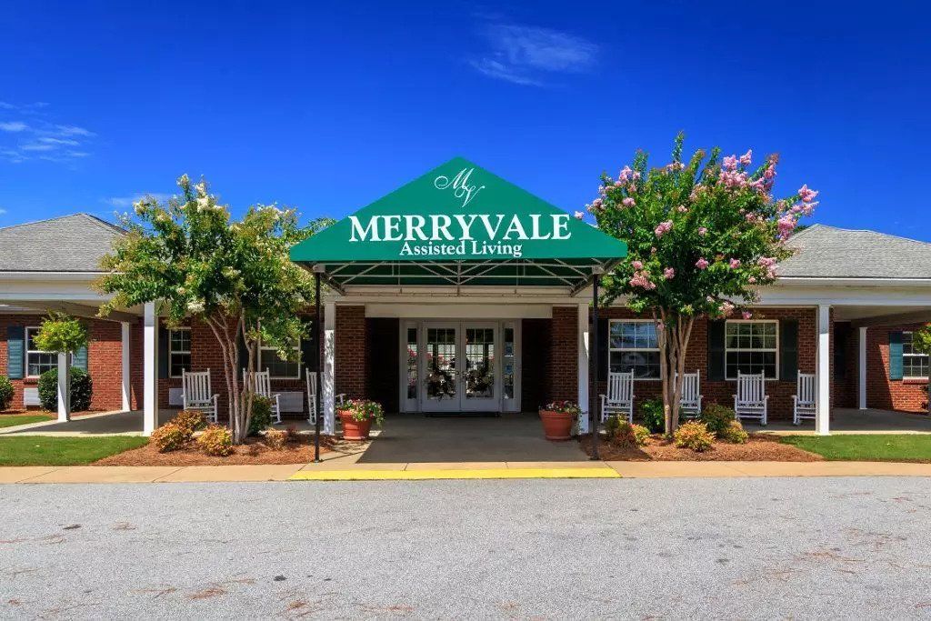 Entrance to Merryvale Assisted Living facility.