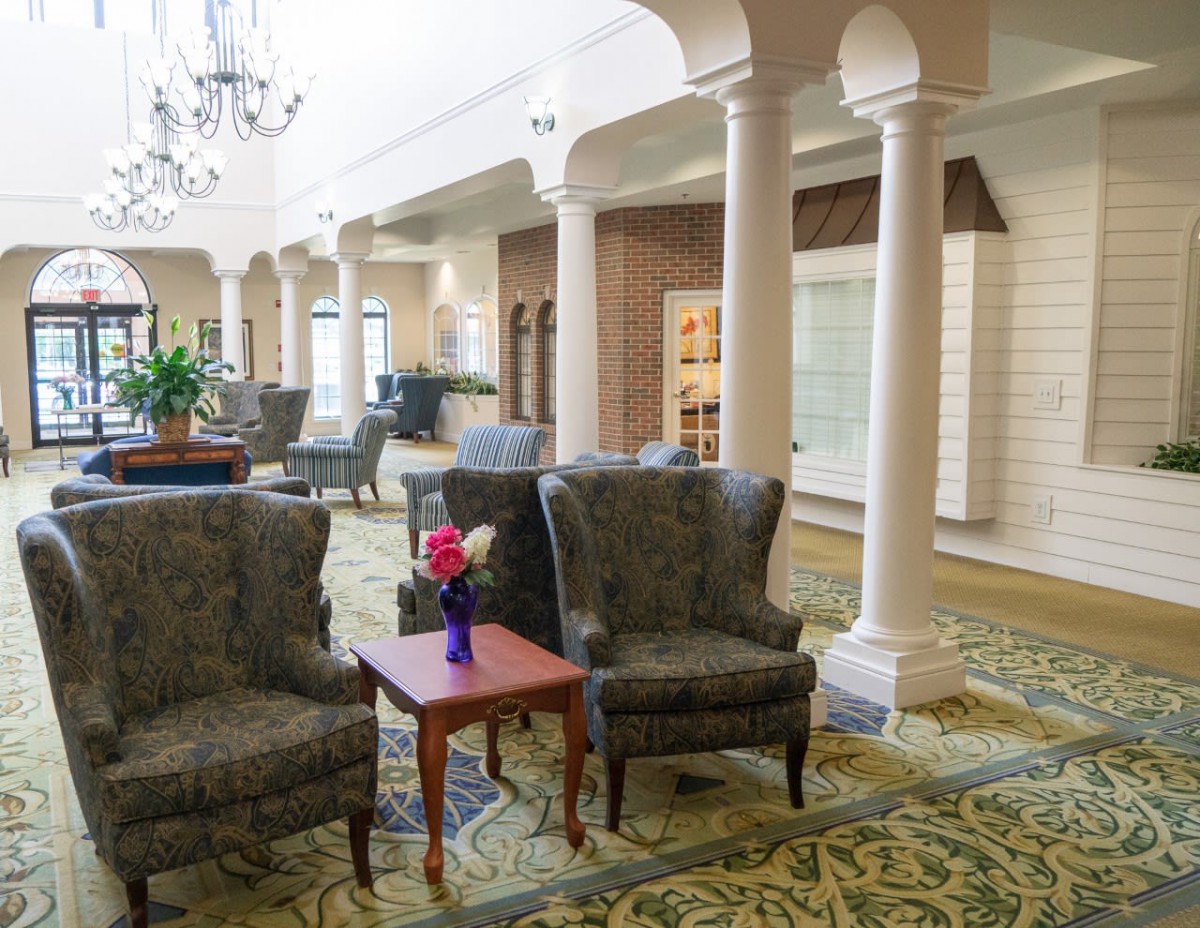 A luxurious lobby with elegant furnishings and decor.