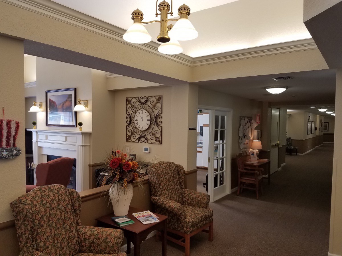 A welcoming lobby area with comfortable seating and elegant decor.