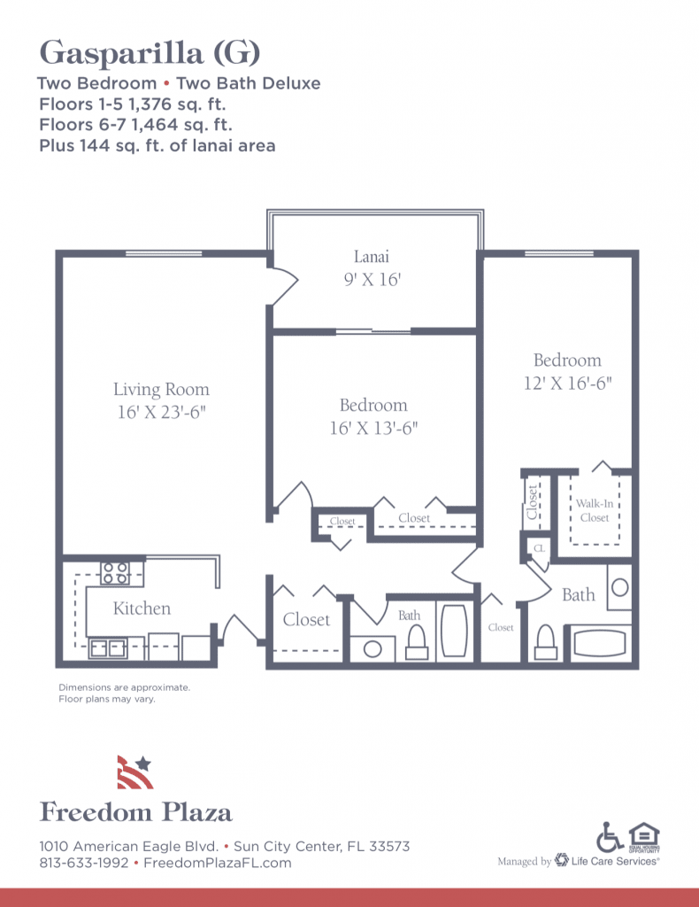 Floor plan of a two-bedroom apartment with living room, kitchen, and bathroom.
