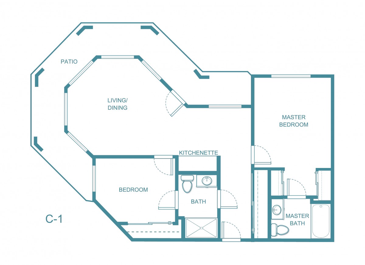 A detailed floor plan showing the layout of an apartment with labeled rooms.